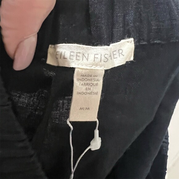 Eileen Fisher Pants Womens Size M Black High Waist Tapered Ankle Pull-On - Picture 5 of 9